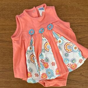Little Me Coral Baby Romper